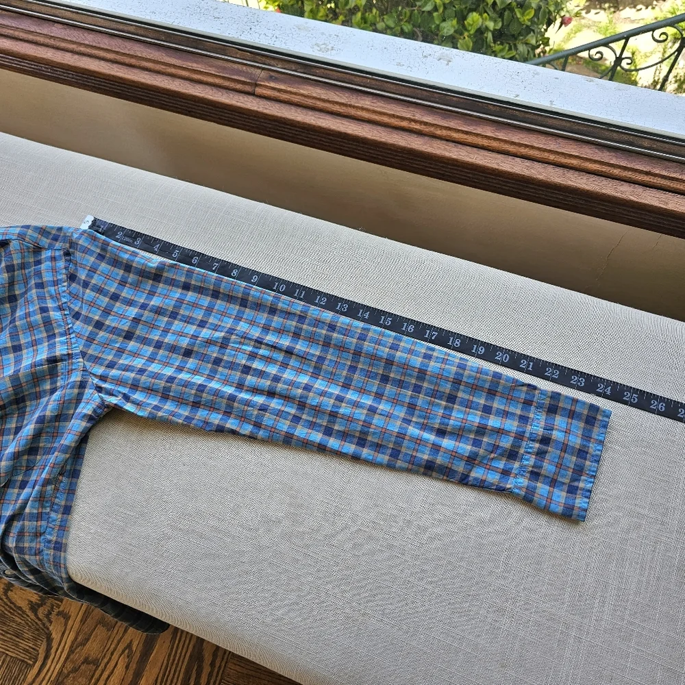 New! J Crew Mens size Small S Slim Stretch Secret Blue Plaid Shirt NWT